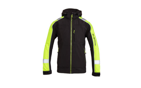 Kurtka softshell Rival, pasy odblaskowe, regulowane mankiety, odpinany kaptur 